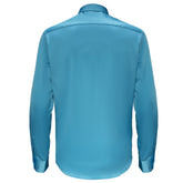 Barocco Luxe Satin Stretch Shirt AQUA